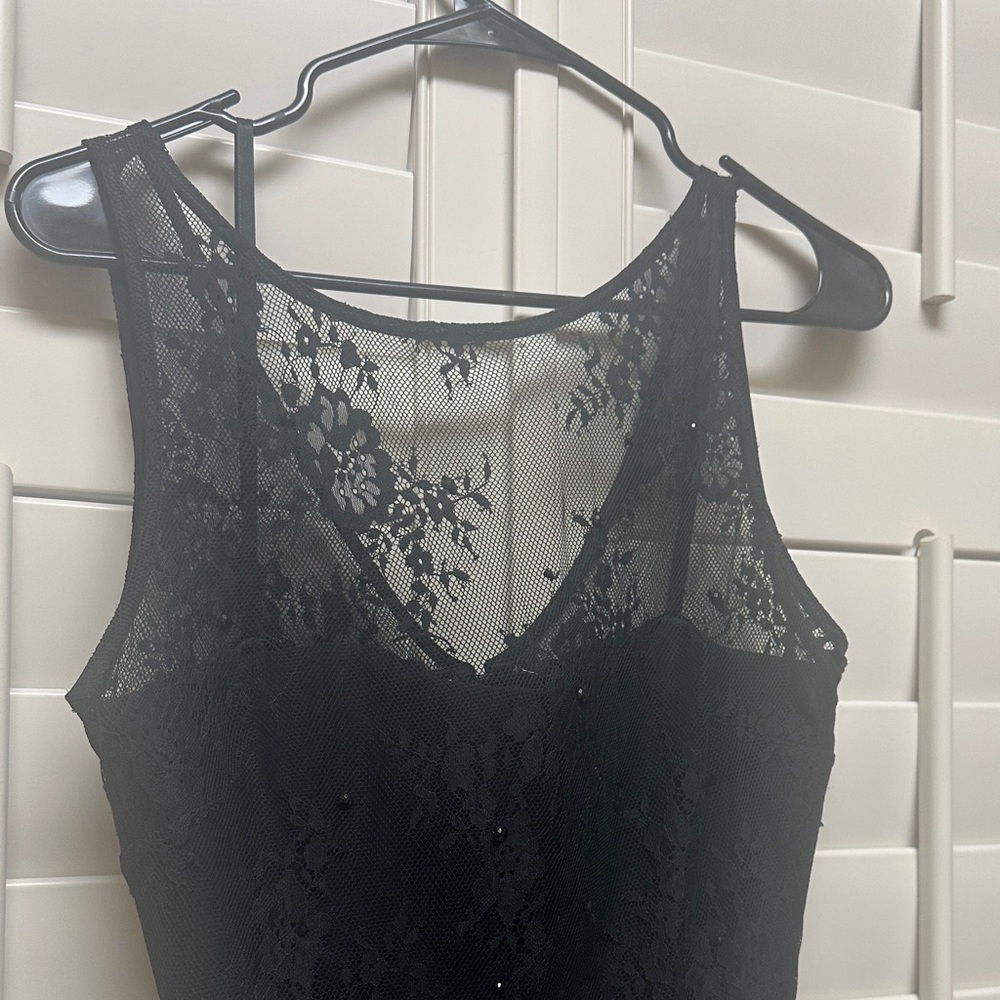 Pearl by Georgina Chapman Black Lace Mini Dress